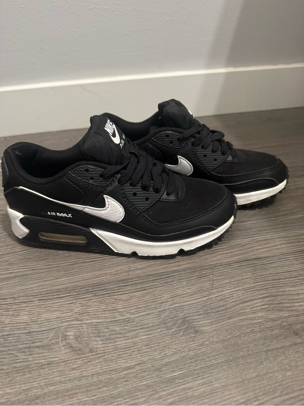 Nike Air Max Men’s Black with White Swoosh Sneakers